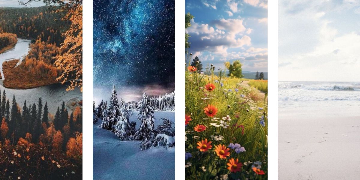 test de colorimétrie en ligne photo saisons automne hiver printemps été
