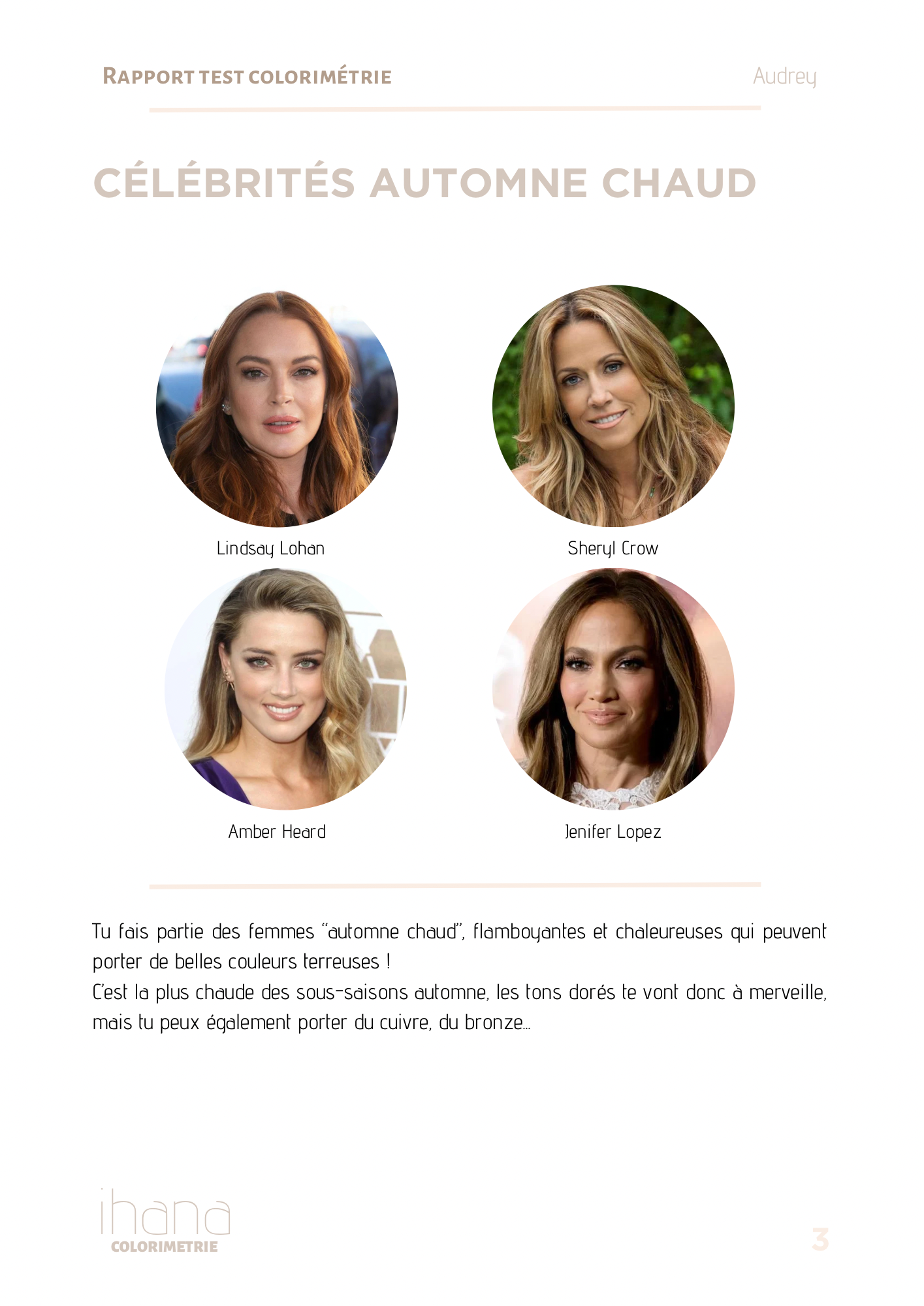 Photo test colorimetrie femme en ligne celebrite automne