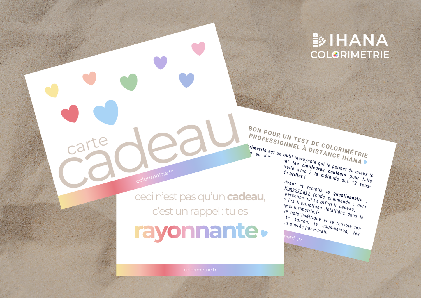 Carte cadeau - test colorimétrie