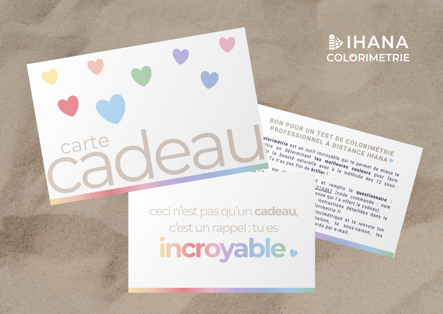 Carte cadeau - test colorimétrie