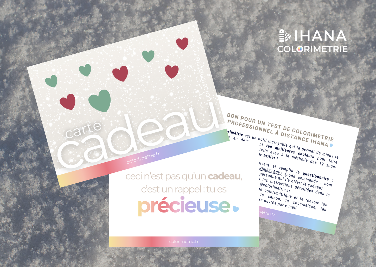 Carte cadeau - test colorimétrie