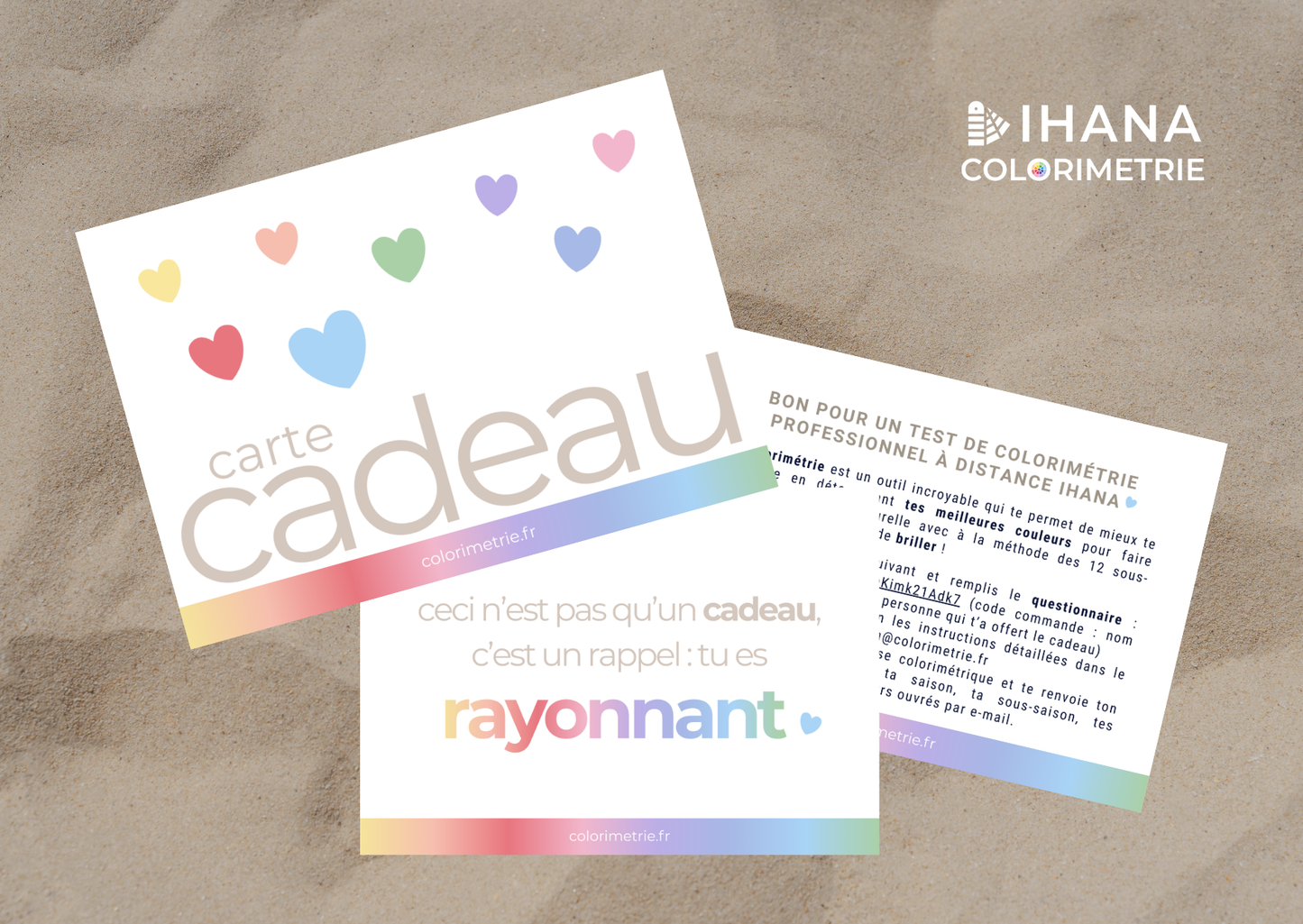 Carte cadeau - test colorimétrie