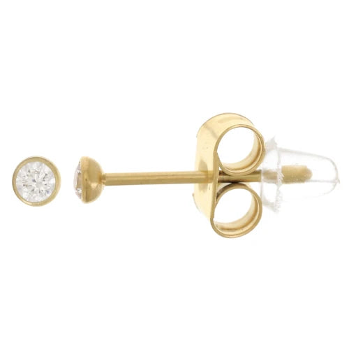 Puces d'oreilles avec oxyde de zirconium dorées intemporelles IHANA - acier inoxydable (paire de 2)