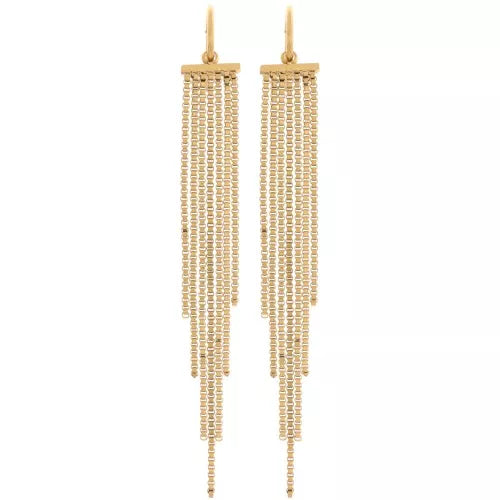 Boucles d'oreilles dorées pendantes intemporelles IHANA - acier inoxydable (paire de 2)
