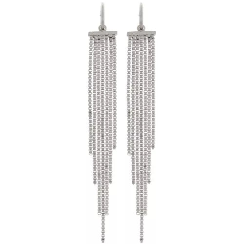 Boucles d'oreilles argentées pendantes intemporelles IHANA - acier inoxydable (paire de 2)