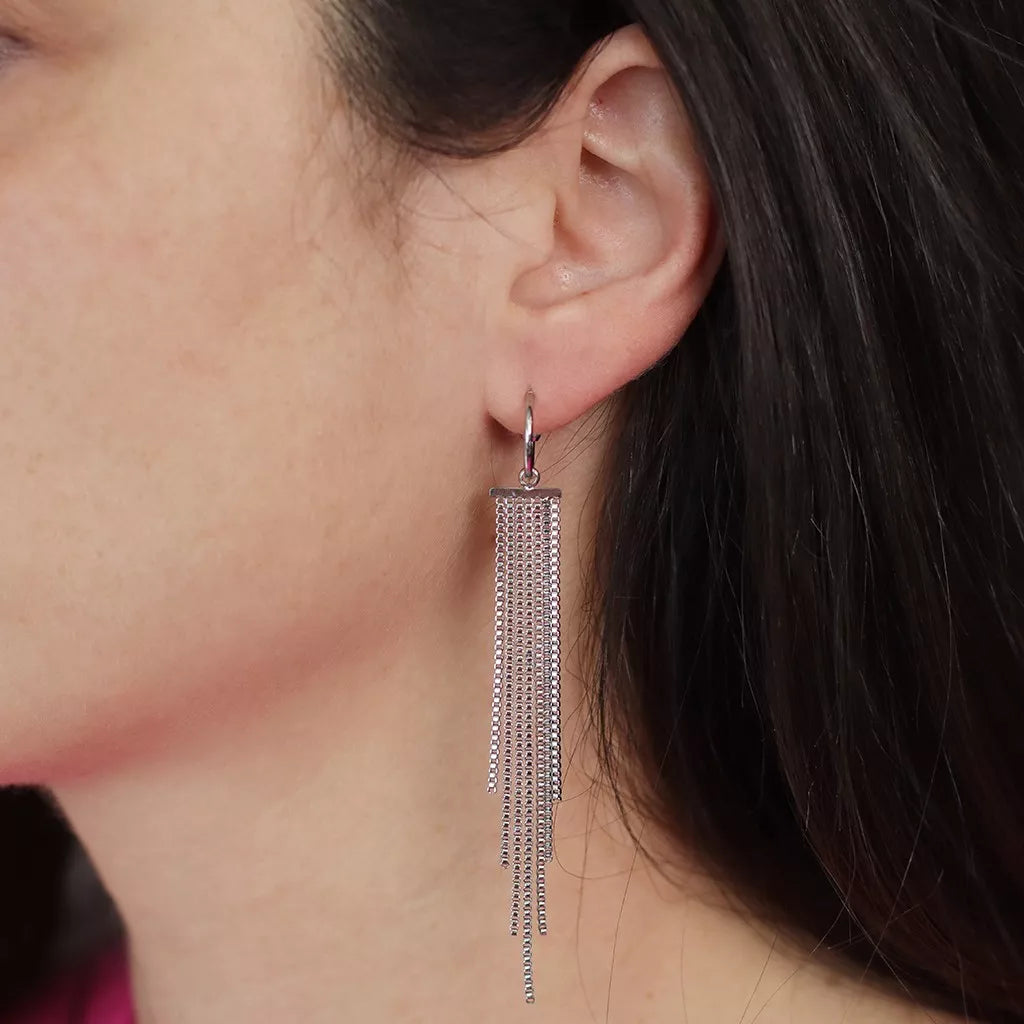 Boucles d'oreilles dorées pendantes intemporelles IHANA - acier inoxydable (paire de 2)