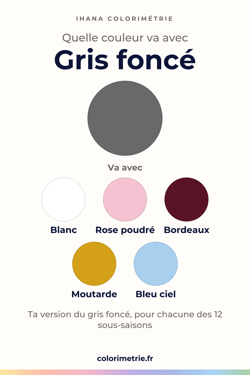Quelle couleur va avec le gris foncé : la couleur et cinq partenaires