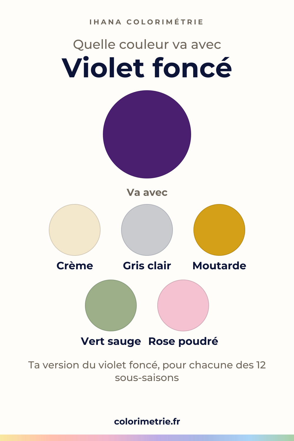 Quelle couleur va avec le violet foncé : la couleur et cinq partenaires